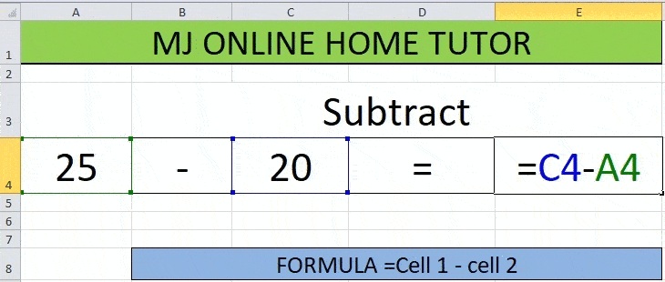 Subtraction Formula for Excel - How to do Subtraction- Excel Minus function