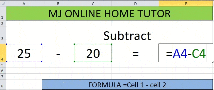 WHAT IS SUBTRACTION FORMULA FOR EXCEL & HOW TO DO SUBTRACTION IN EXCEL SPREADSHEET OR HOW TO USE MINUS FUNCTION IN EXCEL